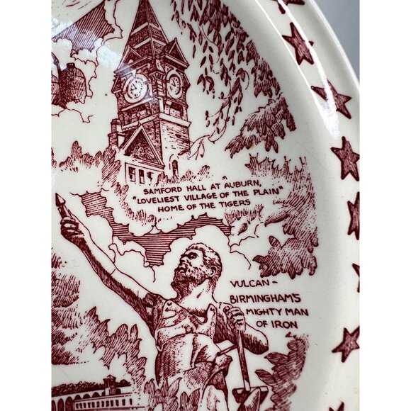 Vintage Vernon Kilns Alabama Souvenir Plate - Picture 8 of 16